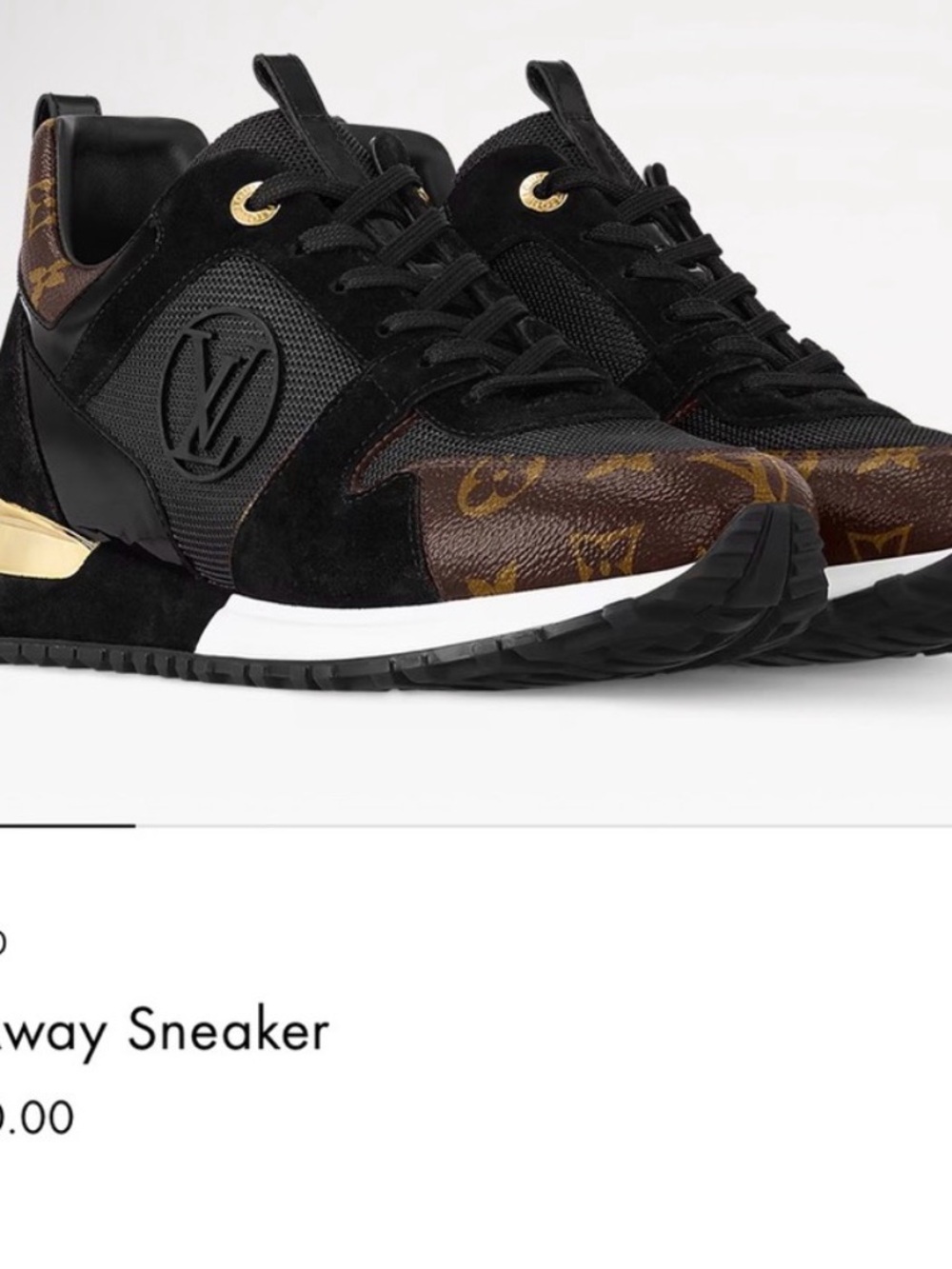 Louis Vuitton Black Suede and Monogram Brown Trainer